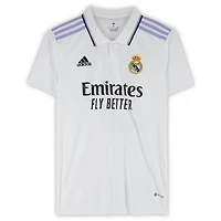 Maillot Adidas blanc dédicacé par Karim Benzema du Real Madrid 2022-23