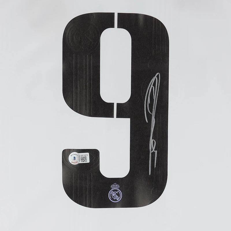 Maillot Adidas blanc dédicacé par Karim Benzema du Real Madrid 2022-23