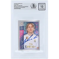 Luka Modric Real Madrid Autographed 2019-20 Topps UEFA Sticker #396 Beckett Fanatics Witnessed Authenticated 10 Card