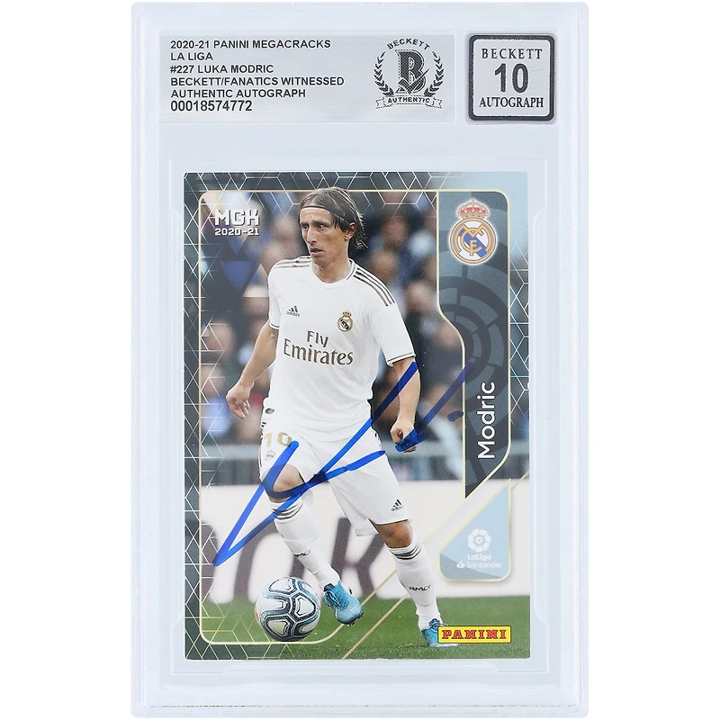 Luka Modric Real Madrid Autographié 2020-21 Panini Megacracks La Liga #227 Beckett Fanatics Witnessed Authenticated 10 Card