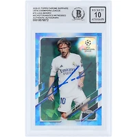 Carte autographiée 2020-21 Topps Chrome Sapphire UEFA #75 Beckett Fanatics Witnessed Authenticated 10 Card