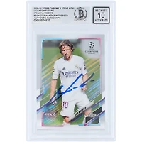 Luka Modric Real Madrid Autographed 2020-21 Topps Chrome Steve Aoki Neon Future #75 Beckett Fanatics Witnessed Authenticated 10 Card 