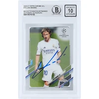 Luka Modric Real Madrid Autographié 2020-21 Topps Chrome UEFA #75 Beckett Fanatics Witnessed Authenticated 10 Card