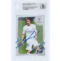 Carte authentifiée autographiée par Luka Modric du Real Madrid 2020-21 Topps Chrome UEFA #75 Beckett Fanatics Witnessed