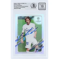 Luka Modric Real Madrid Autographed 2020-21 Topps Chrome UEFA Refractor #75 Beckett Fanatics Witnessed Authenticated 10 Card 