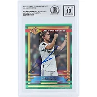 Luka Modric Real Madrid Autographié 2022-23 Topps Finest Flashbacks UEFA #35 Beckett Fanatics Witnessed Authenticated 10 Card