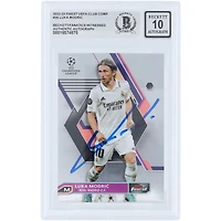 Carte 10 autographiée par Luka Modric du Real Madrid 2022-23 Topps Finest UEFA #26 Beckett Fanatics Witnessed Authenticated
