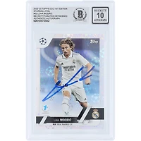 Luka Modric Real Madrid Autographed 2022-23 Topps UEFA 1st Edition Starball #62 Beckett Fanatics Witnessed Authenticated 10 Card 