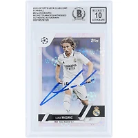 Luka Modric Real Madrid Autographié 2022-23 Topps UEFA Starball #62 Beckett Fanatics Witnessed Authenticated 10 Card