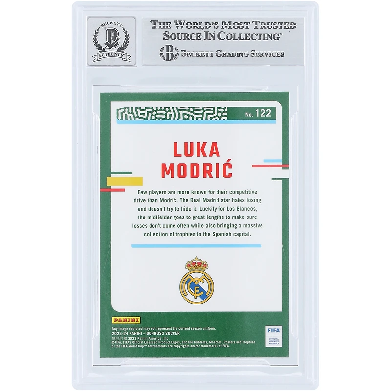 Luka Modric Real Madrid Autographed 2023-24 Panini Donruss Optic #122 Beckett Fanatics Witnessed Authenticated 10 Card