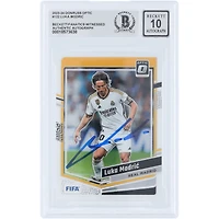 Luka Modric Real Madrid Autographié 2023-24 Panini Donruss Optic #122 Beckett Fanatics Witnessed Authenticated 10 Card