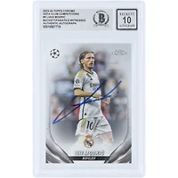 Carte 10 autographiée par Luka Modric du Real Madrid 2023-24 Topps Chrome UEFA #5 Beckett Fanatics Witnessed Authenticated
