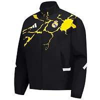 Men's adidas Black Real Madrid x Marvel Anthem Full-Zip Jacket