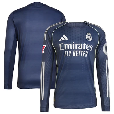 Maillot adidas bleu à manches longues pour homme Real Madrid 2025/26 Extérieur Authentic