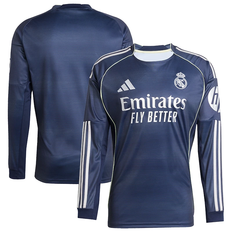 Maillot adidas bleu à manches longues pour homme Real Madrid 2025/26 Domicile