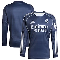 Maillot adidas bleu à manches longues pour homme Real Madrid 2025/26 Domicile
