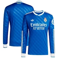 Maillot adidas bleu à manches longues pour homme Real Madrid 2025/26 Third Replica