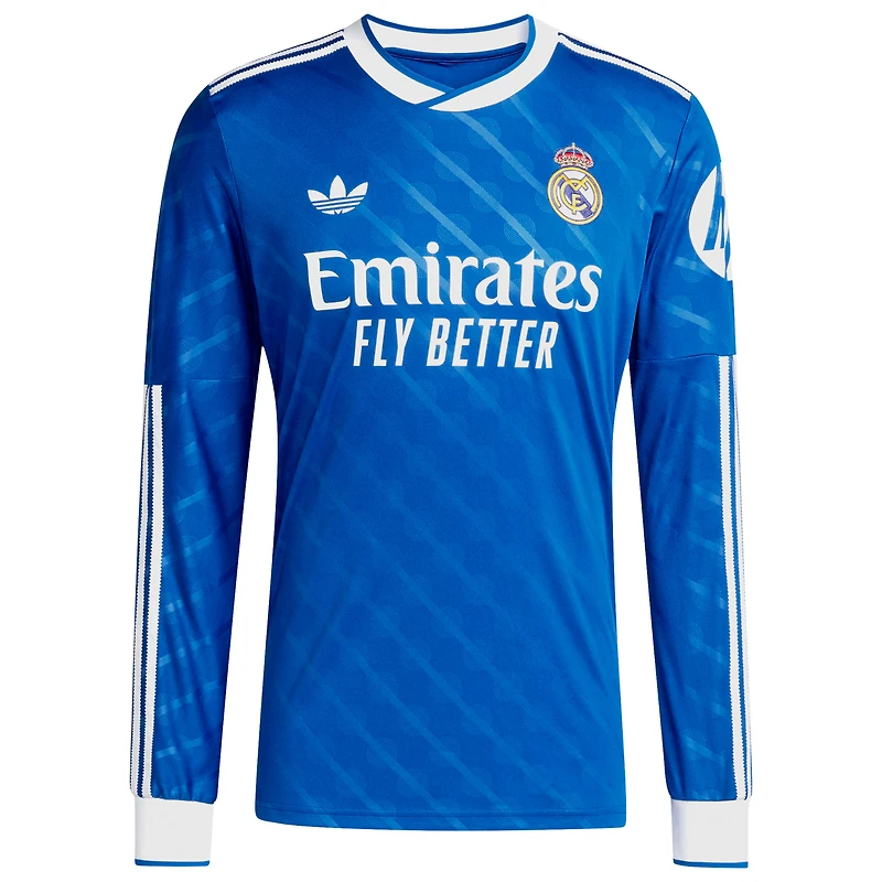 Maillot adidas bleu à manches longues pour homme Real Madrid 2025/26 Third Replica