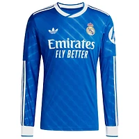 Maillot adidas bleu à manches longues pour homme Real Madrid 2025/26 Third Replica