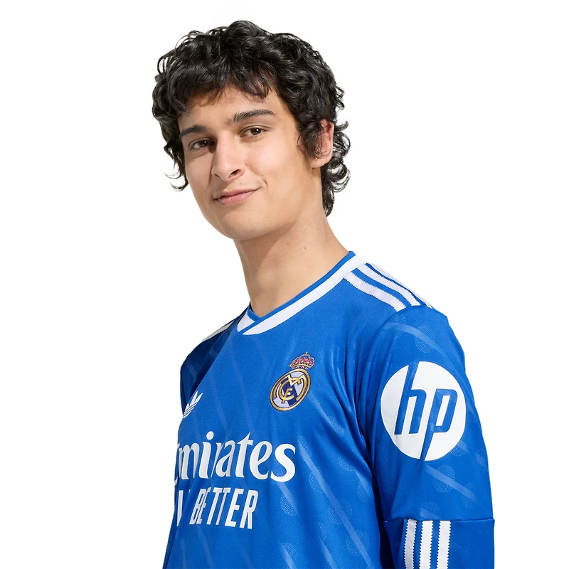 Maillot adidas bleu à manches longues pour homme Real Madrid 2025/26 Third Replica