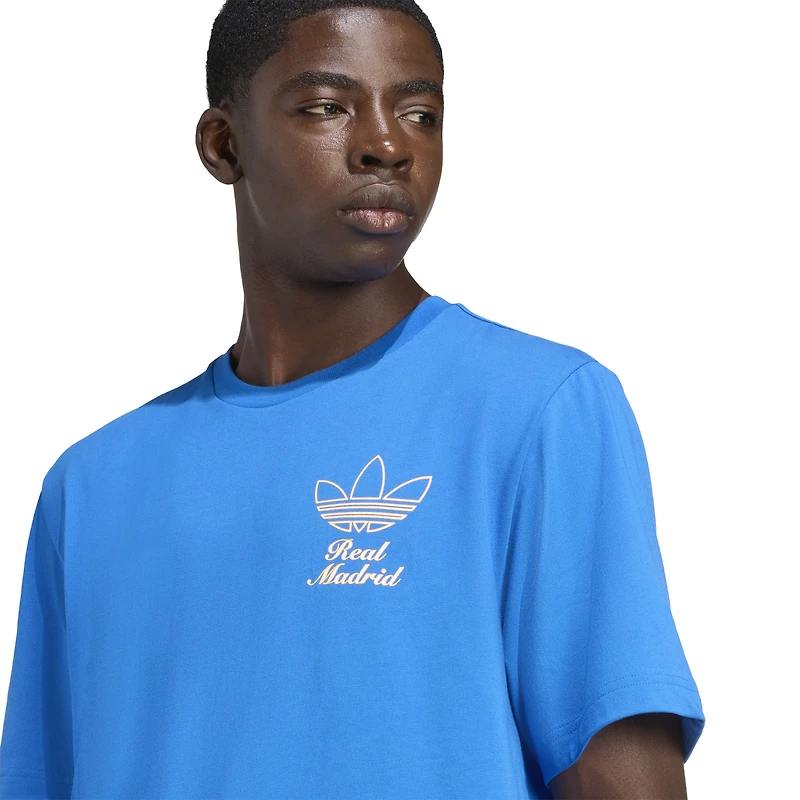 T-shirt graphique adidas bleu Real Madrid Terrace Icons Collection pour homme
