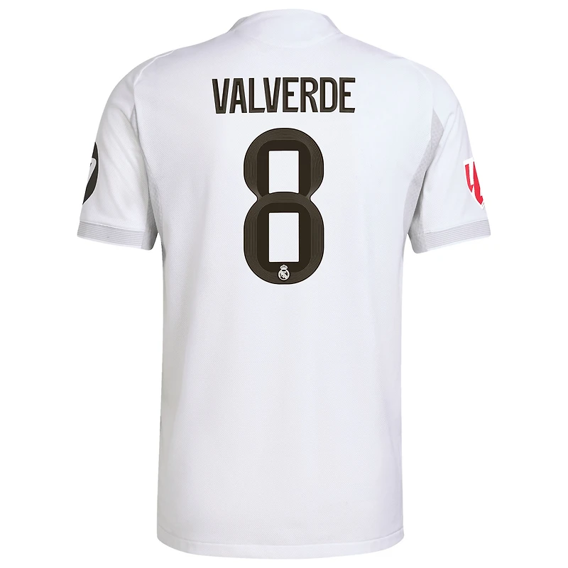 Men's adidas Federico Valverde White Real Madrid 2025/26 Home Authentic Jersey