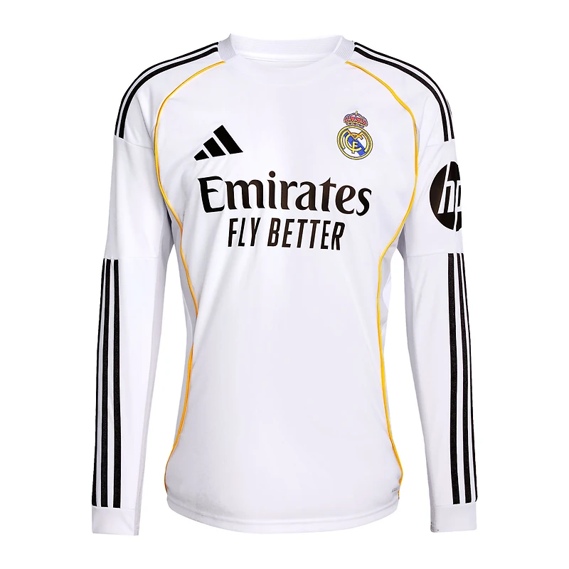 Men's adidas Federico Valverde White Real Madrid 2025/26 Home Replica Long Sleeve Jersey