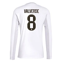 Men's adidas Federico Valverde White Real Madrid 2025/26 Home Replica Long Sleeve Jersey