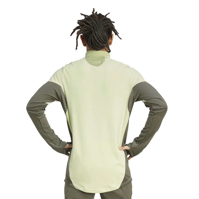 Pull d'entraînement adidas vert Real Madrid 2025/26 AEROREADY Raglan à quart de zip pour homme