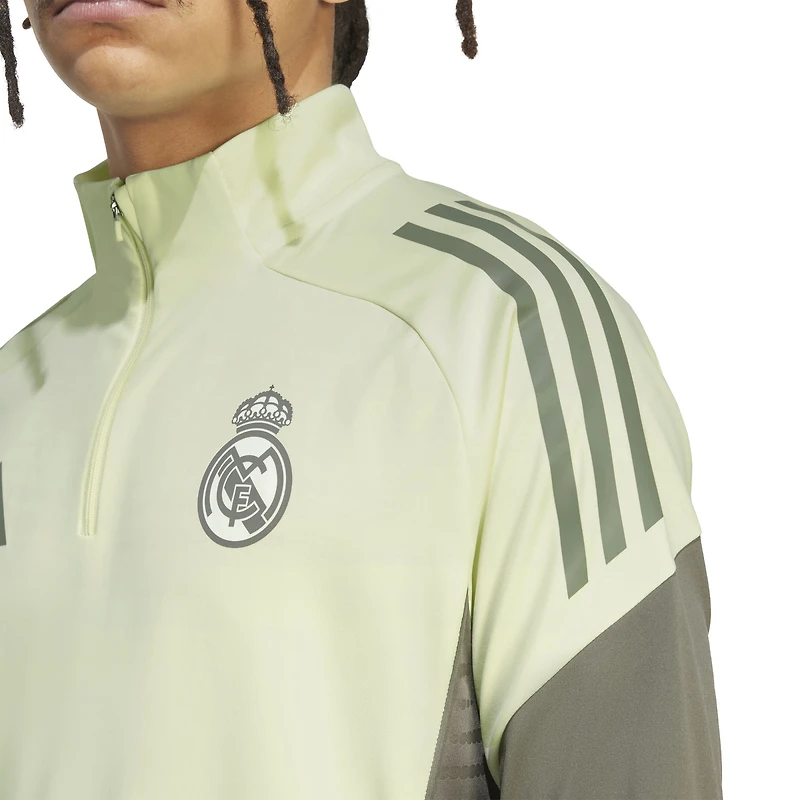 Men's adidas Green Real Madrid 2025/26 AEROREADY Raglan Quarter-Zip Training Pullover