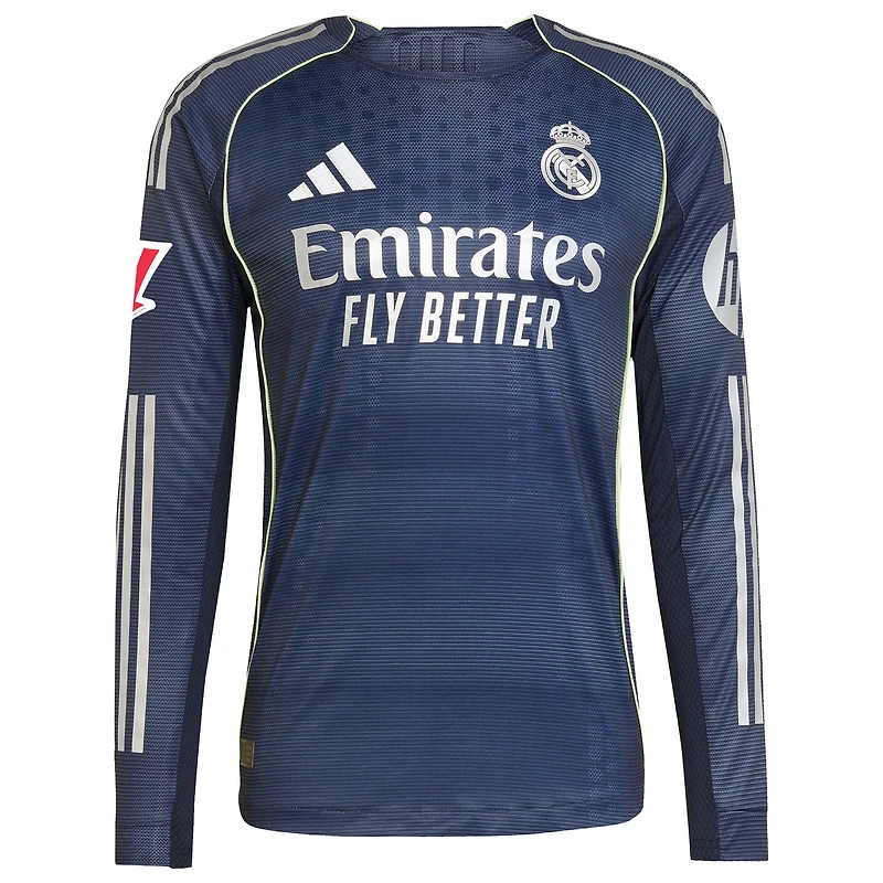 Men's adidas Jude Bellingham Blue Real Madrid 2025/26 Away Authentic Long Sleeve Player Jersey