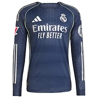 Men's adidas Jude Bellingham Blue Real Madrid 2025/26 Away Authentic Long Sleeve Player Jersey