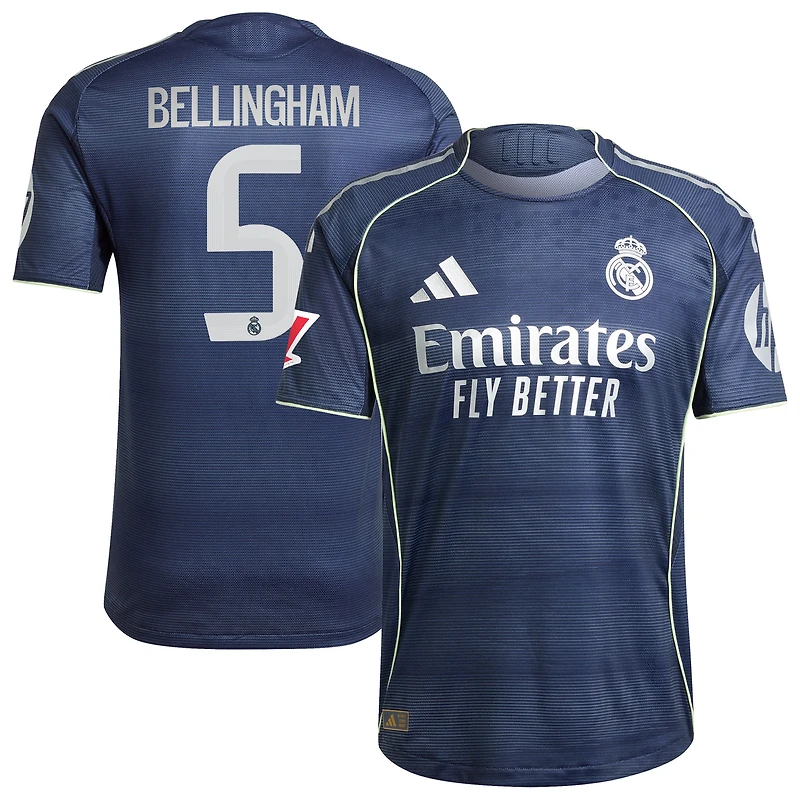 Men's adidas Jude Bellingham Blue Real Madrid 2025/26 Away Authentic Player Jersey