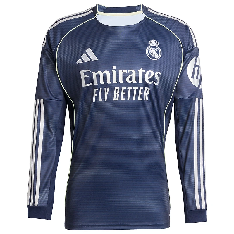 Men's adidas Jude Bellingham Blue Real Madrid 2025/26 Away Long Sleeve Replica Jersey