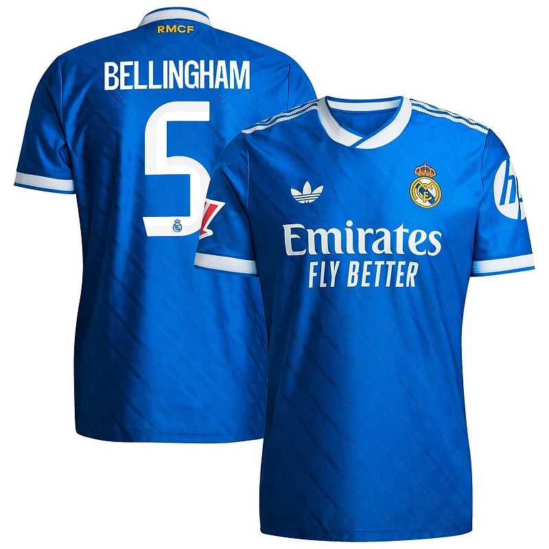 Men's adidas Jude Bellingham Blue Real Madrid 2025/26 Third Authentic Player Jersey