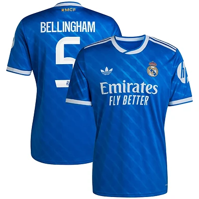 Men's adidas Jude Bellingham Blue Real Madrid 2025/26 Third Replica Player Jersey