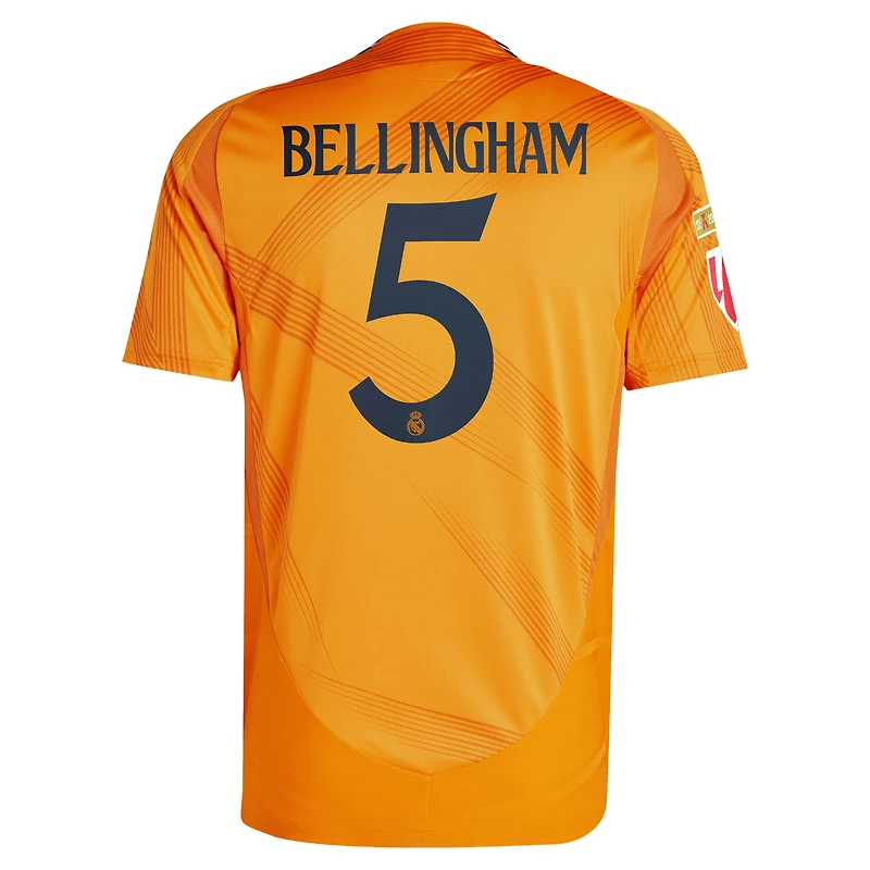 Maillot adidas Jude Bellingham orange Real Madrid 2024/25 extérieur authentique pour homme