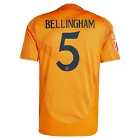 Maillot adidas Jude Bellingham orange Real Madrid 2024/25 extérieur authentique pour homme