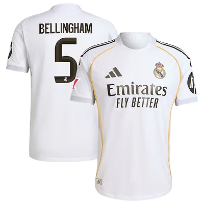 Men's adidas Jude Bellingham White Real Madrid 2025/26 Home Authentic Jersey