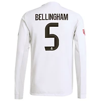 Men's adidas Jude Bellingham White Real Madrid 2025/26 Home Authentic Long Sleeve Jersey