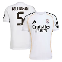 Maillot adidas Jude Bellingham blanc pour homme, réplique domicile Real Madrid 2025/26
