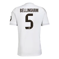 Maillot adidas Jude Bellingham blanc pour homme, réplique domicile Real Madrid 2025/26