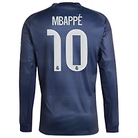 Maillot de joueur à manches longues extérieur bleu adidas Kylian Mbappé Real Madrid 2025/26 pour homme