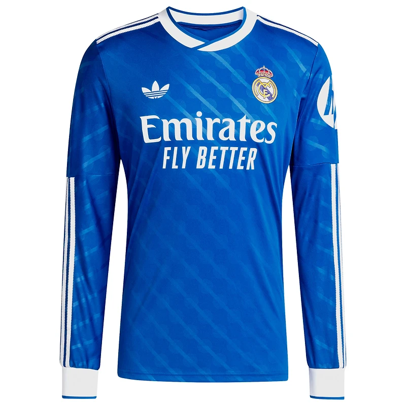 Maillot de joueur à manches longues adidas Kylian Mbappé bleu Real Madrid 2025/26 Third Replica pour homme