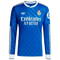 Maillot de joueur à manches longues adidas Kylian Mbappé bleu Real Madrid 2025/26 Third Replica pour homme