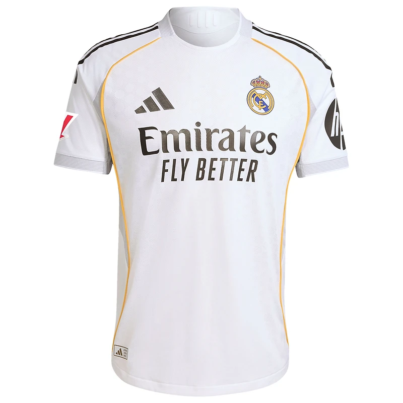 Maillot de joueur authentique domicile blanc adidas Kylian Mbappé Real Madrid 2025/26 pour homme