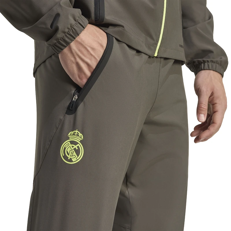 Men's adidas Olive Real Madrid 2025/26 Tiro Vis Tech AEROREADY Travel Pants