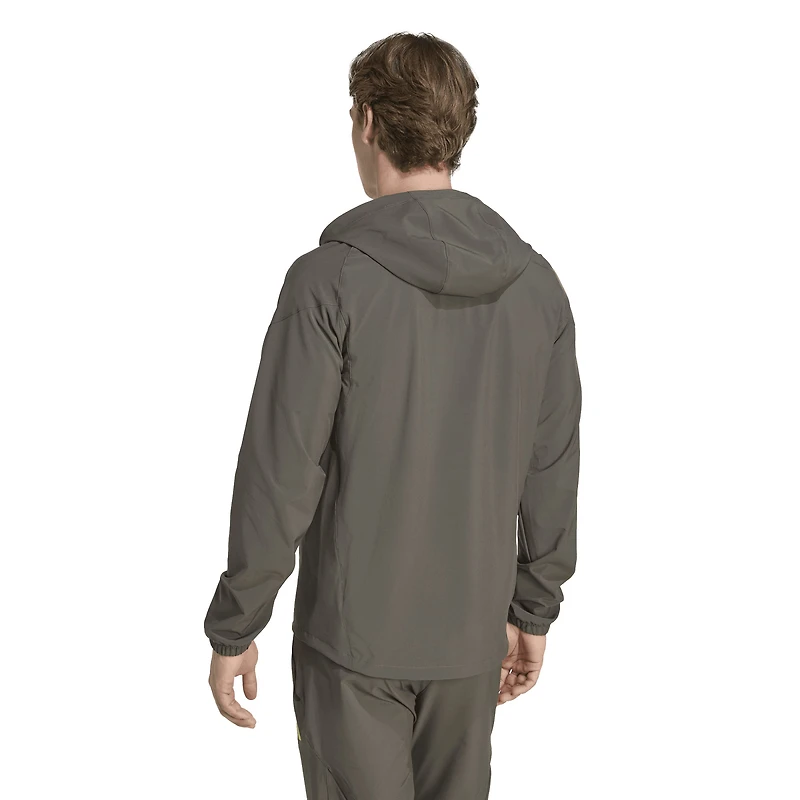 Men's adidas Olive Real Madrid 2025/26 Tiro Vis Tech Travel Jacket