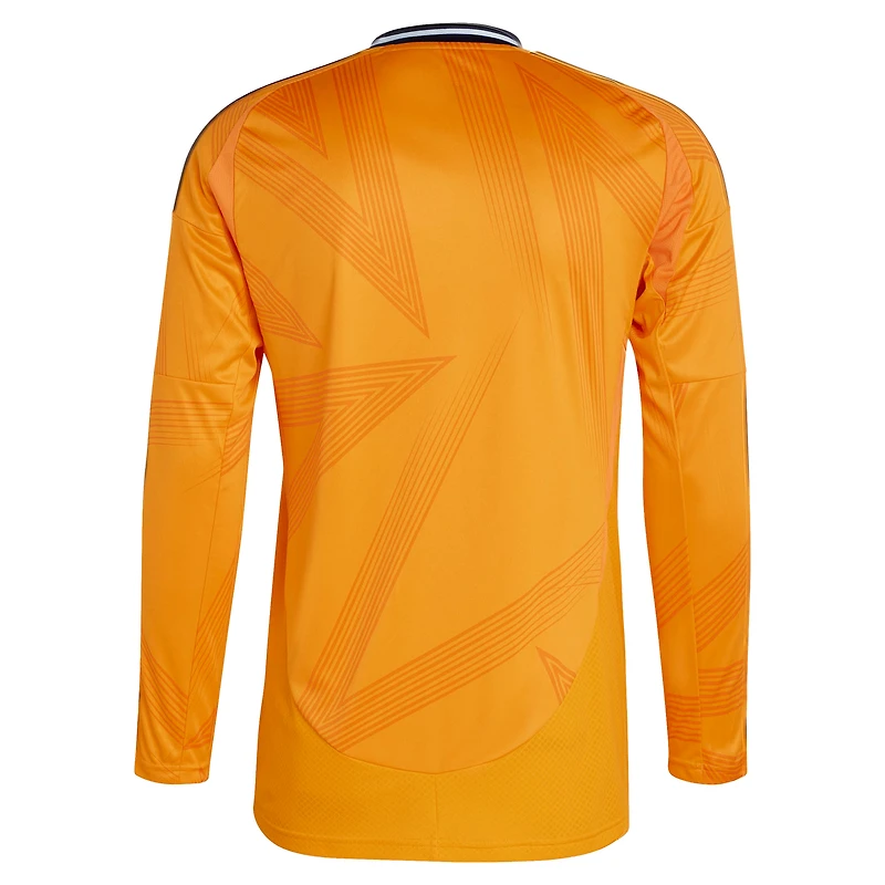 Maillot adidas orange Real Madrid 2024/25 extérieur réplique à manches longues pour homme