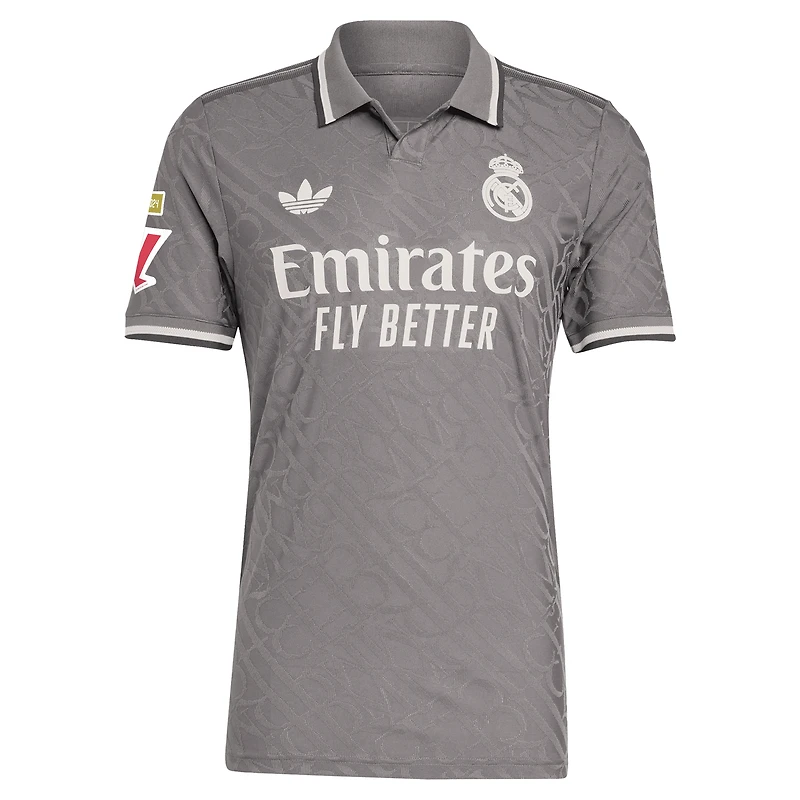Men's adidas Originals Kylian Mbappé Charcoal Real Madrid 2024/25 Third Authentic Player Jersey
